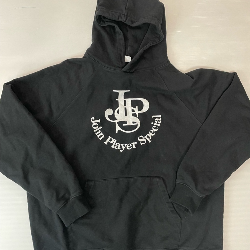 John Player Special Black Hooded Graphic Sweatshirt Size M - Picture 2 of 8